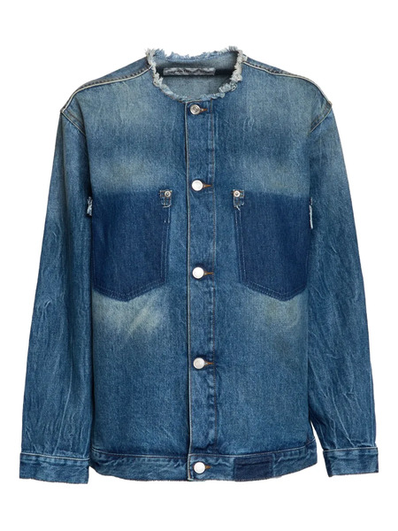  Department 5 Frayed Denim Jacket - Blue 