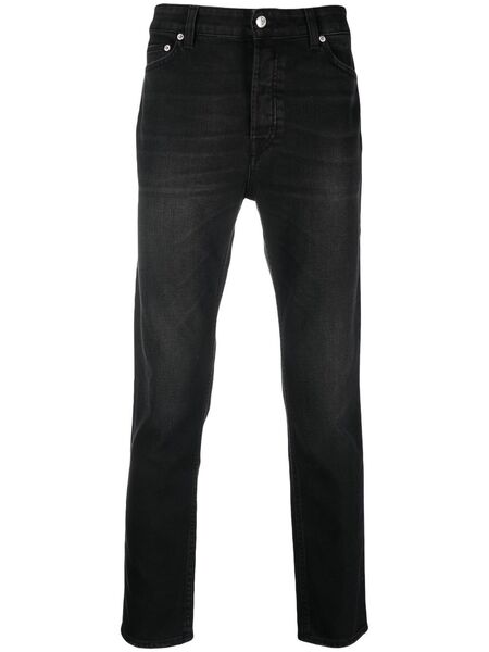  Department 5 Logo-patch Slim-cut Jeans - Black 