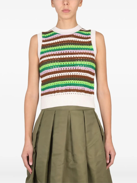  Department 5 Striped Sleeveless Top - White 