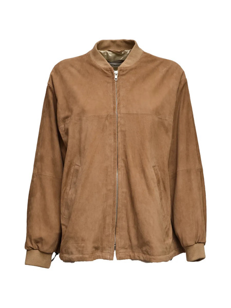  Department 5 Zip Ribbed Bomber Jacket - Brown 