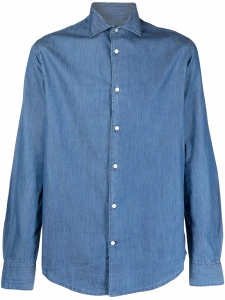  Deperlu Denim Button-down Shirt - Blue 