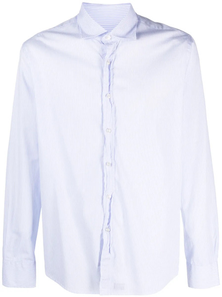  Deperlu Long-sleeve Cotton Shirt - Blue 