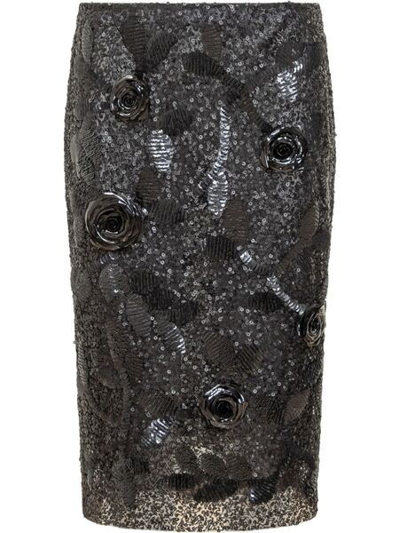  Des Phemmes Sequin-embellished Midi Skirt - Black 