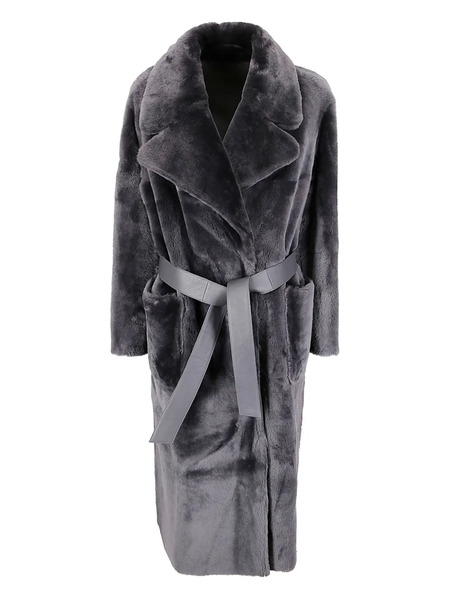  Desa 1972 Belted Coat - Grey 