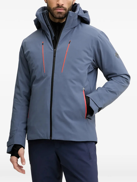  Descente Hooded Zip-fastening Ski Jacket - Grey 