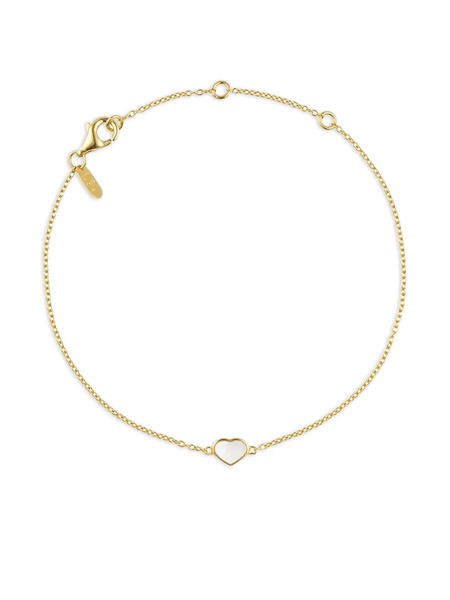  Design Letters Heart-charm Bracelet - Gold 