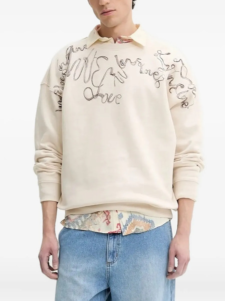  Desigual Embroidered Crew-neck Sweatshirt - Neutrals 
