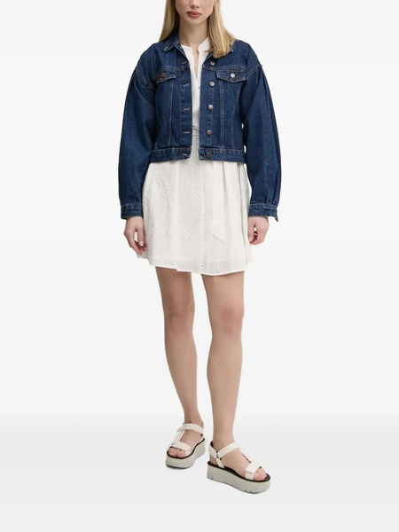  Desigual Eyelet-embroidered Belted Mini Dress - White 