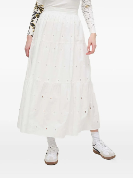  Desigual Eyelet-embroidered Tiered Midi Skirt - White 