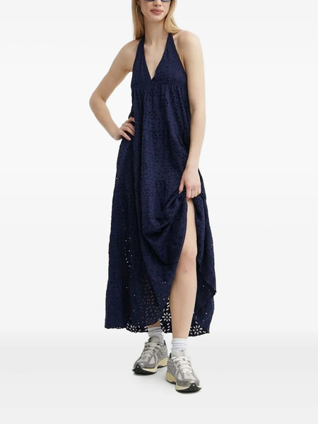  Desigual Halterneck Side-slit Maxi Dress - Blue 