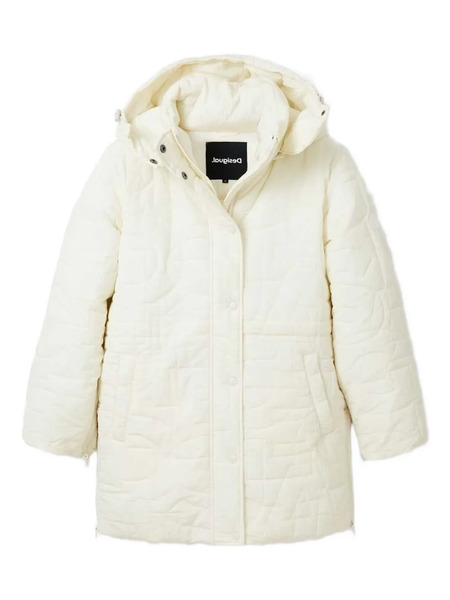  Desigual Hooded Puffer Jacket - White 