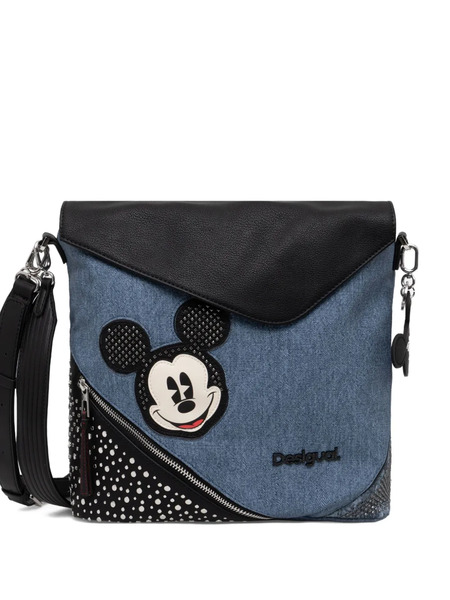  Desigual Large Mickey-mouse Studded Denim Backpack - Blue 