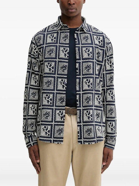  Desigual Leaf Patterned Shirt - Blue 