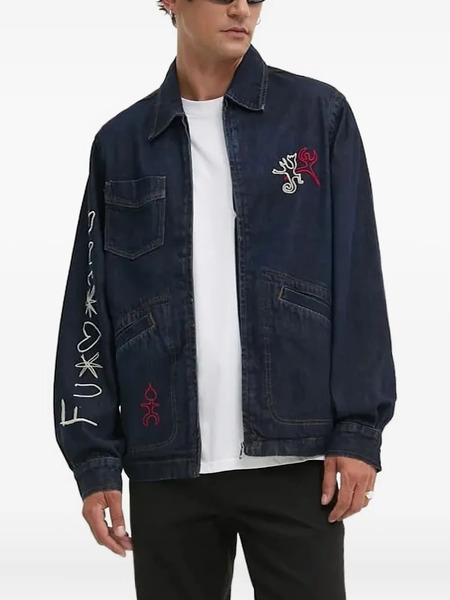  Desigual Logo-embroidered Denim Jacket - Blue 