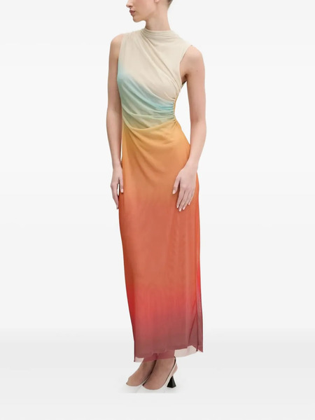  Desigual Ombre-pattern High-neck Maxi Dress - Neutrals 
