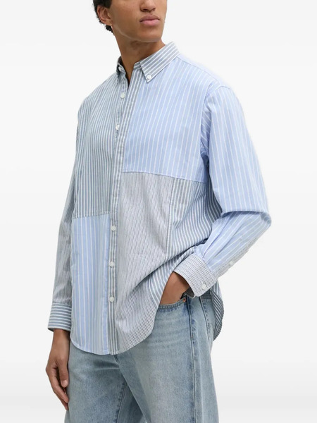  Desigual Striped Panelled Shirt - Blue 