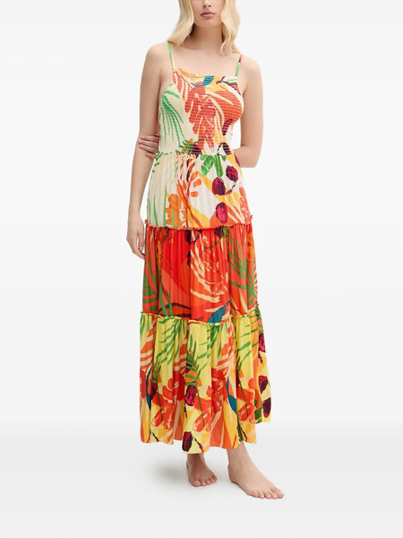  Desigual Tiered Maxi Dress - Orange 