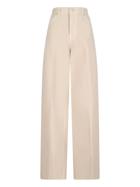  Destin Bethany Wide-leg Twill Trousers - Neutrals 