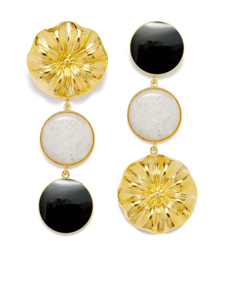  Destree Sonia Daisy Double-stone Earrings - Black 