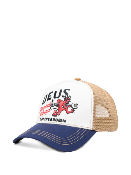  Deus Ex Machina Dogleg Embroidered Trucker Cap - Neutrals 