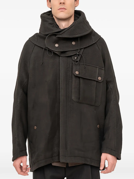  Devoa Hooded Pocketed Parka - Grey 