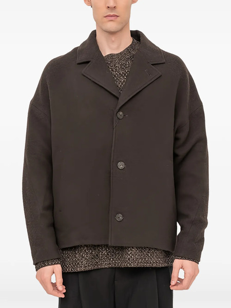  Devoa Single-breasted Peacoat - Brown 