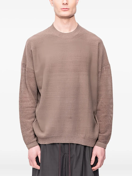  Devoa Textured-knit Pullover Sweater - Brown 
