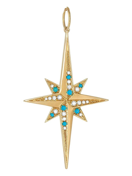  Devon Woodhill 18k Yellow Gold Stellar Turquoise And Diamond Pendant 