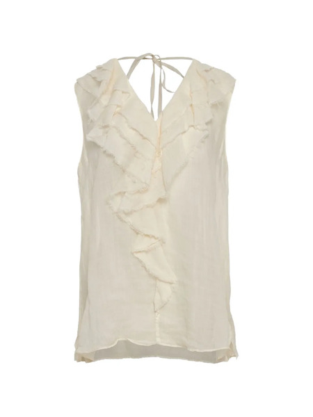  Devotion Elaria Ruffled-neck Blouse - Neutrals 
