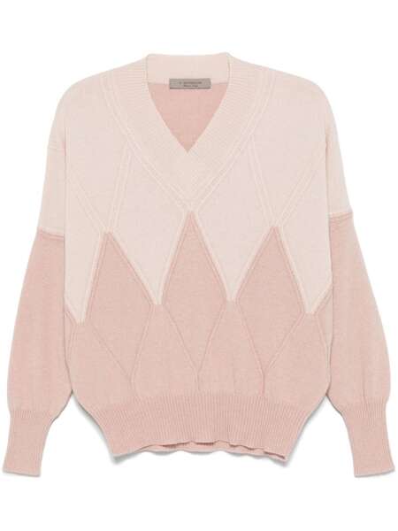  D.exterior Argyle-check Sweater - Pink 