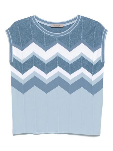  D.exterior Chevron-knit Vest - Blue 