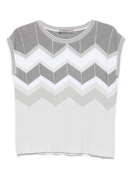  D.exterior Chevron-knit Vest - Grey 
