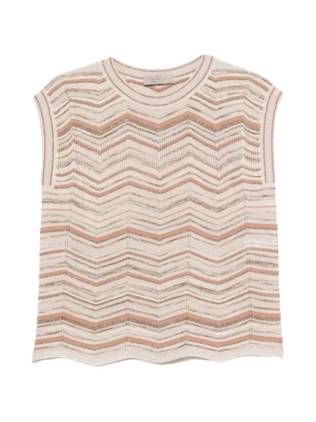  D.exterior Chevron-pattern Sleeveless Top - Neutrals 