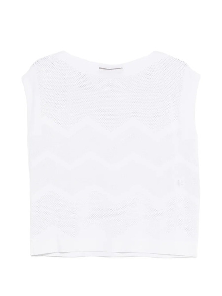  D.exterior Chevron Tank Top - White 