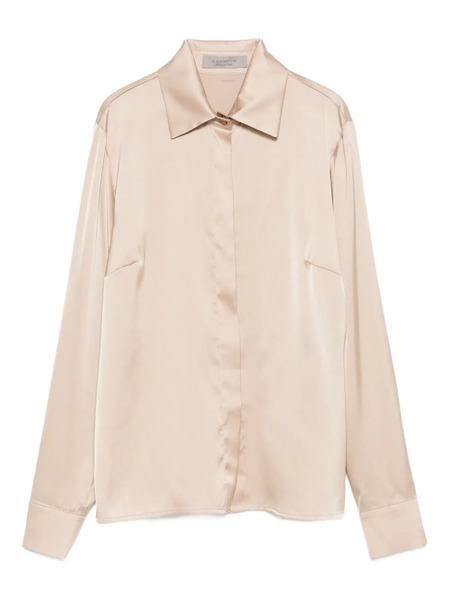  D.exterior Classic-collar Satin Shirt - Neutrals 