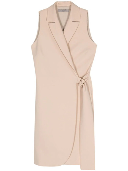  D.exterior Crepe Wrap Midi Dress - Neutrals 