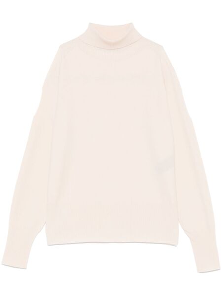  D.exterior Cut-out Sleeves Sweater - Neutrals 