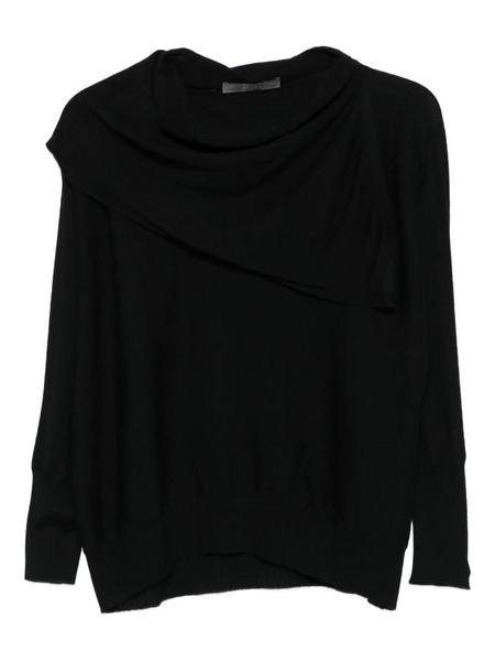  D.exterior Draped Cowl-neck Sweater - Black 