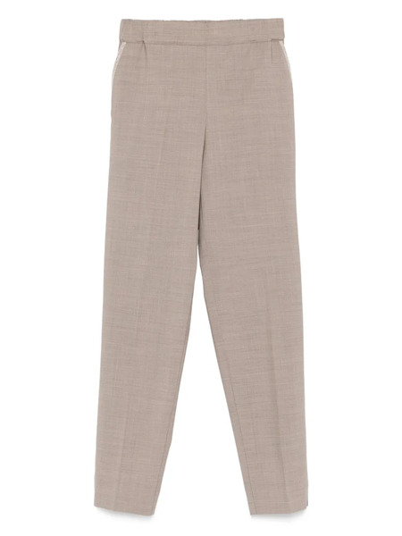  D.exterior Elastic-waistband Wool Trousers - Neutrals 