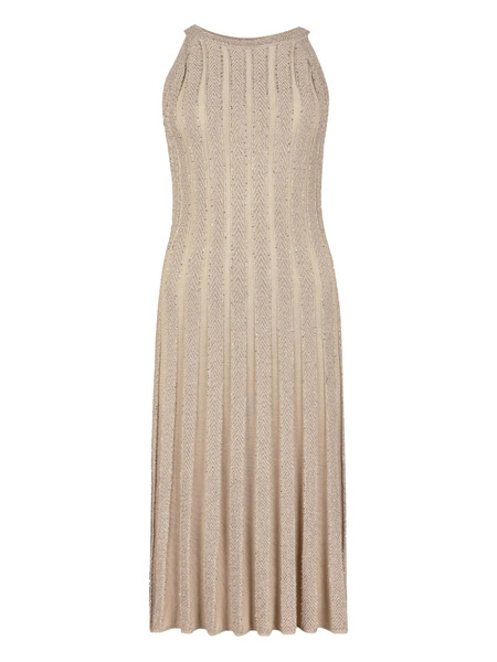  D.exterior Embellished Pleated Dress - Neutrals 