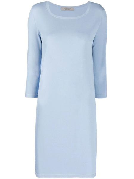  D.exterior Long-sleeved Knitted Dress - Blue 