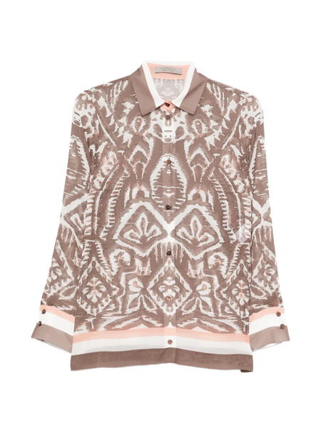  D.exterior Patterned Buttoned Shirt - Brown 