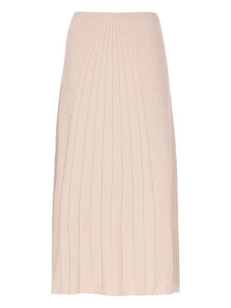  D.exterior Ribbed Midi Skirt - Neutrals 
