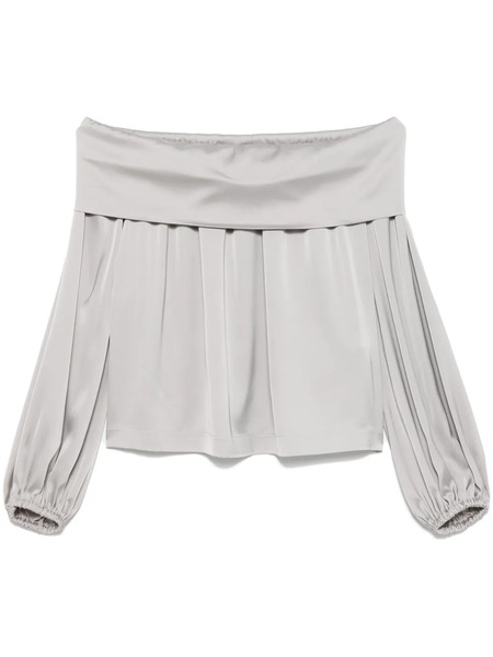  D.exterior Satin Blouse - Grey 