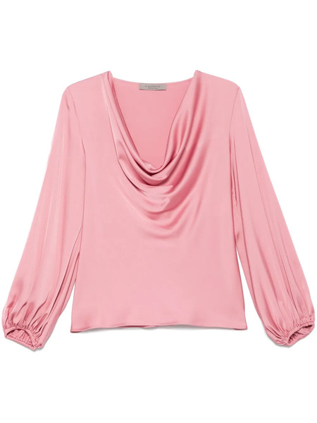  D.exterior Satin Blouse - Pink 
