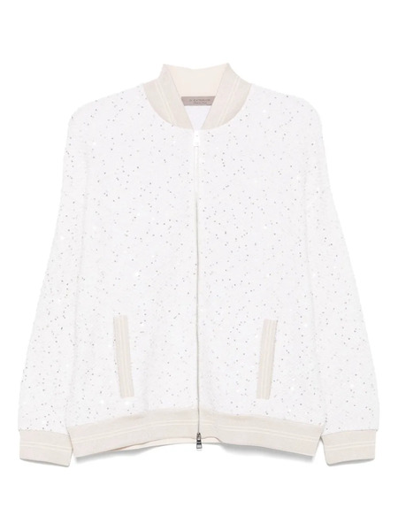  D.exterior Sequin-embellished Bomber Jacket - White 