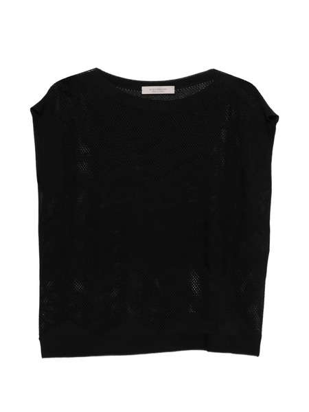  D.exterior Sleeveless Knitted Top - Black 