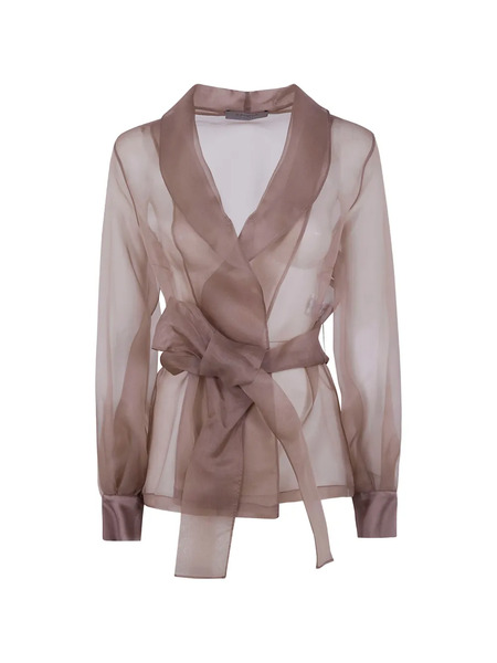  D.exterior Tie-waist Jacket - Brown 