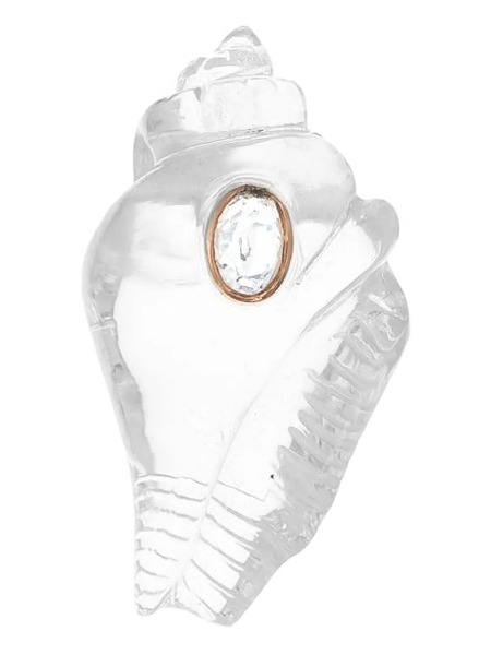  Dezso 18k Rose Gold Sillimanite Shell Pendant 