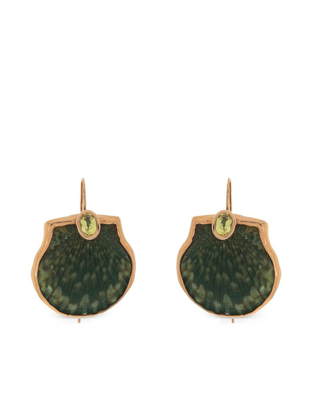  Dezso 18k Yellow Gold Scallop Shell Earrings - Pink 